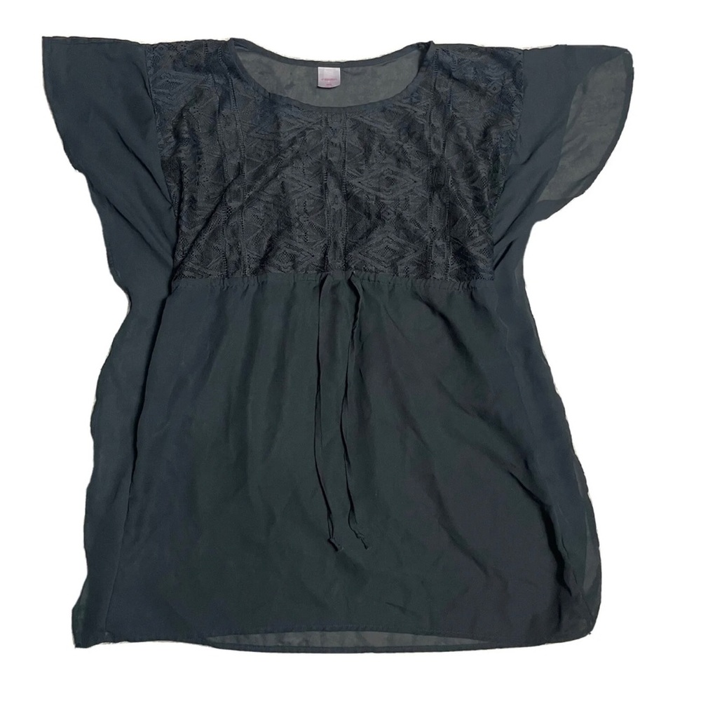 Size Medium - Women's XHILARATION Black Sheer Swimsuit Cover Up